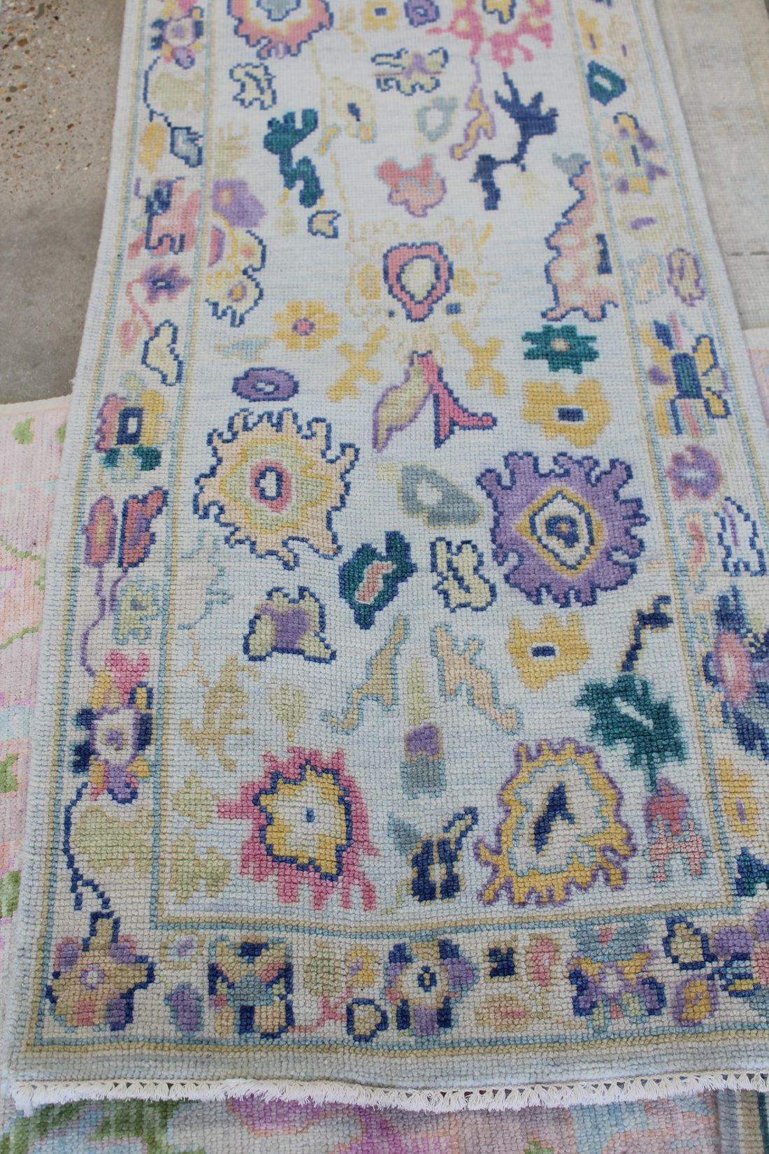 Bebe in the Corner (creamy blue field) - 2.5x20