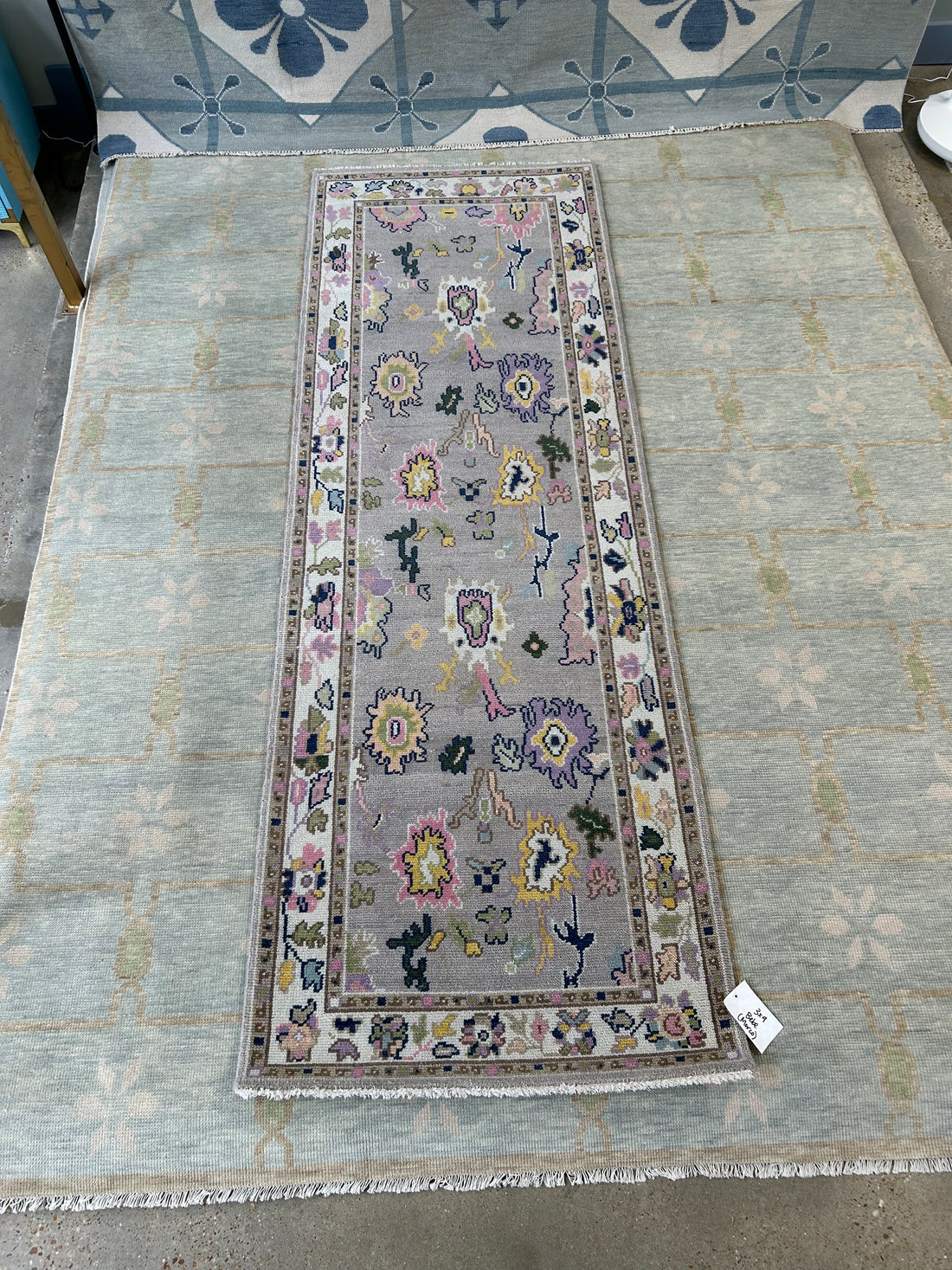 Custom Colorway Modern Oushak Runner 3x9 - Warehouse Sale