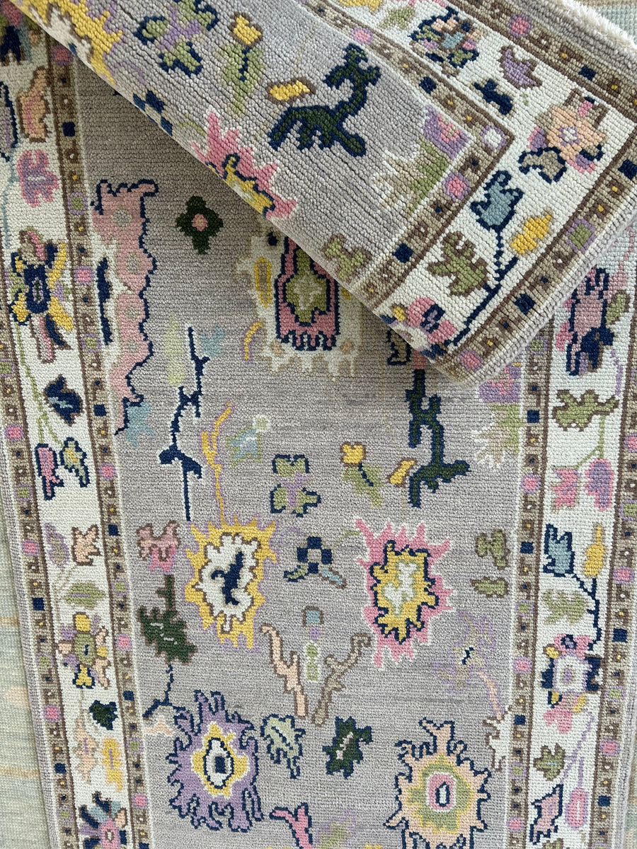 Custom Colorway Modern Oushak Runner 3x9 - Warehouse Sale